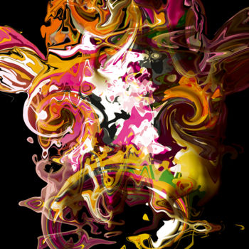 Digitale Kunst getiteld "The Cow" door Eric Lapierre, Origineel Kunstwerk, Digitaal Schilderwerk