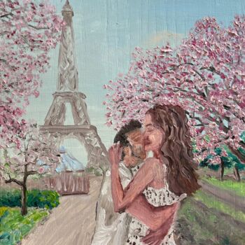 Pintura intitulada "Couple Landscape Pa…" por Tatiana Tatiana Lapina Lapina, Obras de arte originais, Óleo