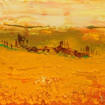Peinture intitulée "La plaine sous le s…" par Eveline Ghironi (khava), Œuvre d'art originale, Huile