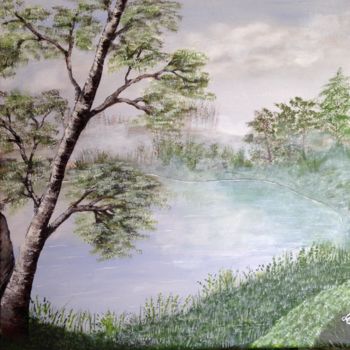 Painting titled "Fog" by Lara Campos, Original Artwork, Acrylic