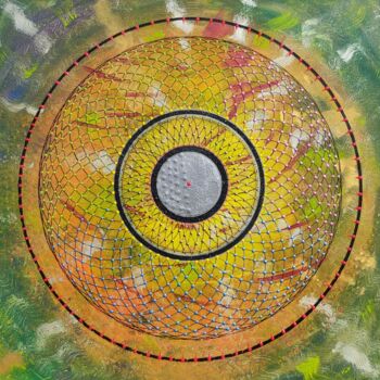 Painting titled "Vibration" by Lara Lite Art, Original Artwork, Acrylic Mounted on Wood Panel