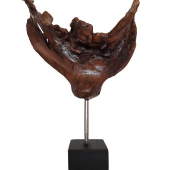 Sculpture titled "Flap your wings!" by Lara Shabelnik, Original Artwork, Wood