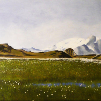 Painting titled "Paysage de savoie" by Larah Payan, Original Artwork, Acrylic