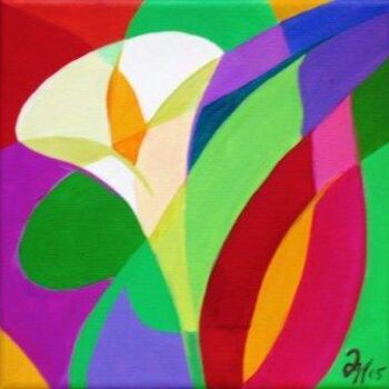 Картина под названием "Tropical Flowers 4" - Lara Meissirel, Подлинное произведение искусства