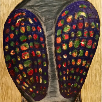 Malerei mit dem Titel "Futuristischer Schu…" von Lari Peters, Original-Kunstwerk, Pastell