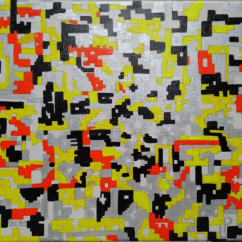 Painting titled "Pixel" by Lari Peters, Original Artwork, Acrylic