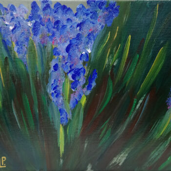 Malarstwo zatytułowany „Blaue Blumen” autorstwa Lari Peters, Oryginalna praca, Akryl