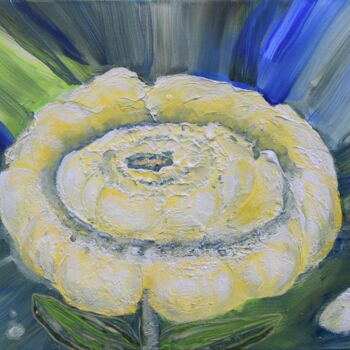 Painting titled "Zitronenblume" by Lari Peters, Original Artwork, Acrylic