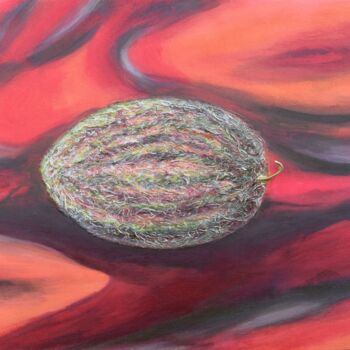 Malerei mit dem Titel "Die süße Melone" von Lari Peters, Original-Kunstwerk, Acryl