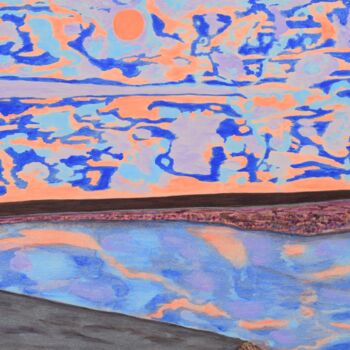 Malerei mit dem Titel "Die magische Landsc…" von Lari Peters, Original-Kunstwerk, Acryl