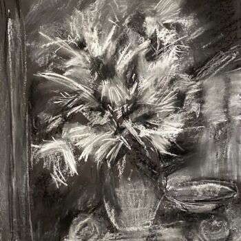 Картина под названием "Flowers at the wind…" - Larisa Bogdanova, Подлинное произведение искусства, Пастель