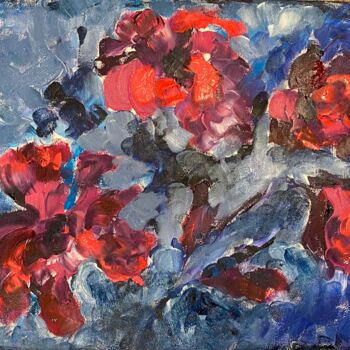 Malerei mit dem Titel "Яркие летние цветы…" von Larisa Bogdanova, Original-Kunstwerk, Acryl