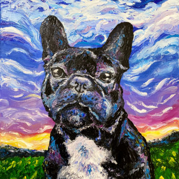 Картина под названием "Pet portrait canvas…" - Larisa Chigirina, Подлинное произведение искусства, Масло Установлен на Дерев…