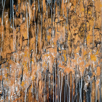 Pittura intitolato "Gold Black modern A…" da Larisa Chigirina, Opera d'arte originale, Acrilico Montato su Telaio per barell…