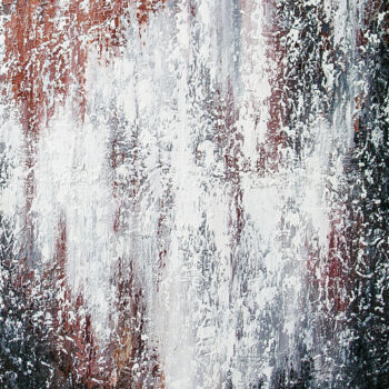 Painting titled "White Brown texture…" by Larisa Chigirina, Original Artwork, Oil Mounted on Wood Stretcher frame