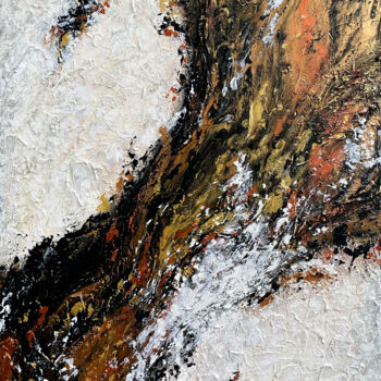 Ζωγραφική με τίτλο "Stream - textured p…" από Larisa Chigirina, Αυθεντικά έργα τέχνης, Ακρυλικό Τοποθετήθηκε στο Ξύλινο φορε…