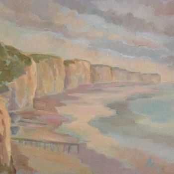 Painting titled "Normandy coast ll" by Larisa Kucherenko, Original Artwork, Oil