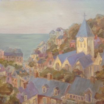 Painting titled "Normandy coast lll" by Larisa Kucherenko, Original Artwork, Oil