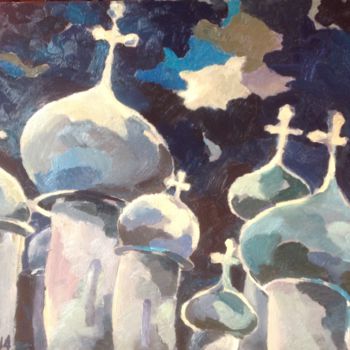 Painting titled "Domes" by Larisa Kucherenko, Original Artwork, Oil