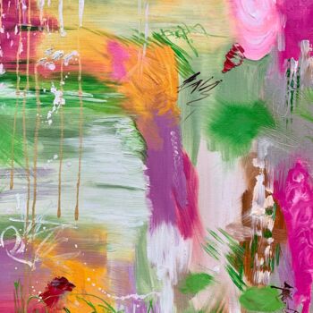 Картина под названием "Spring rain- oil pa…" - Larisa Lavrova, Подлинное произведение искусства, Масло Установлен на Деревян…