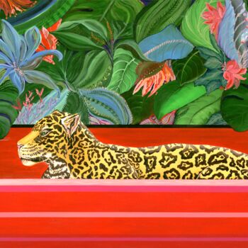 Картина под названием "The king of the jun…" - Larisa Lavrova, Подлинное произведение искусства, Масло Установлен на Деревян…