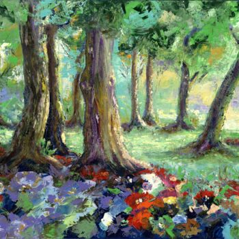 Картина под названием "Sunny day" - Larisa Lavrova, Подлинное произведение искусства, Масло Установлен на Деревянная рама дл…