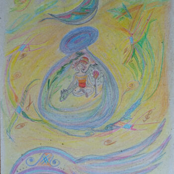 Dibujo titulada "Meditation Travel I…" por Larisa Leontjeva, Obra de arte original, Conté