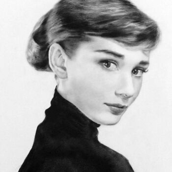 Pintura intitulada "Audrey Hepburn" por Larisa Logacova, Obras de arte originais, Óleo Montado em Outro painel rígido