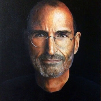 Peinture intitulée "Steve Jobs" par Larisa Logacova, Œuvre d'art originale, Huile