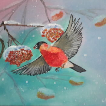 Pintura titulada "Wintervogel" por Larisa Pires, Obra de arte original, Acrílico