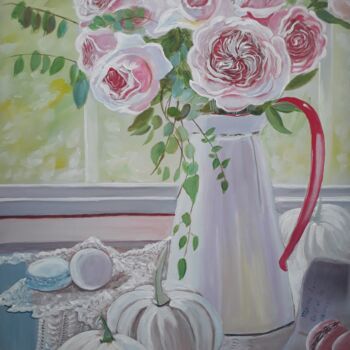Peinture intitulée "Zartes Blumenstrauß…" par Larisa Pires, Œuvre d'art originale, Acrylique