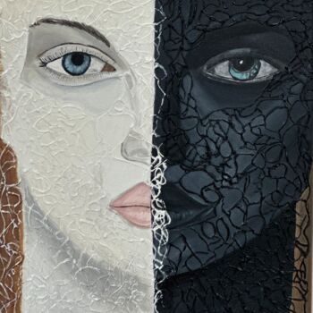 Painting titled "Lace" by Larisa Robins, Original Artwork, Acrylic Mounted on Wood Stretcher frame