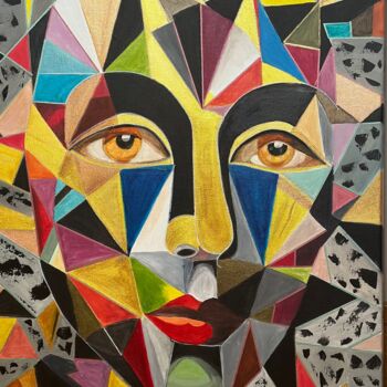 Картина под названием "Venetian mask 2" - Larisa Robins, Подлинное произведение искусства, Акрил Установлен на Деревянная ра…