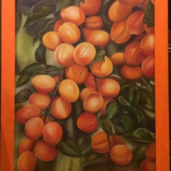 Painting titled "Apricots" by Larisa Ruy, Original Artwork, Oil