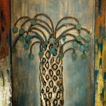 Sculpture titled "Palm" by Larisa Ruy, Original Artwork, Acrylic