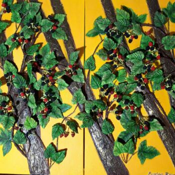 Sculpture titled "Blackberry" by Larisa Ruy, Original Artwork, Acrylic