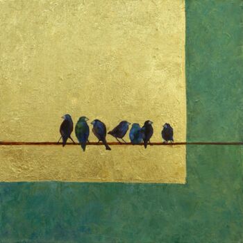 Картина под названием "Птички" - Лариса Семакова, Подлинное произведение искусства, Масло