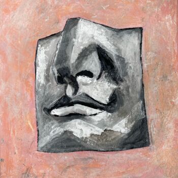 Pintura intitulada "Plaster face" por Larisa Siverina, Obras de arte originais, Acrílico