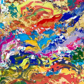Schilderij getiteld "Color waves" door Larisa Siverina, Origineel Kunstwerk, Acryl
