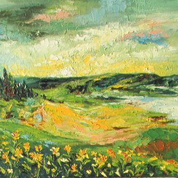 绘画 标题为“Сельский ландшафт” 由Лариса Ткач, 原创艺术品, 油