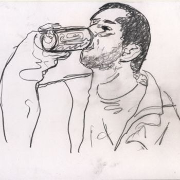 Tekening getiteld "Une boîte de bière" door Marcofecit, Origineel Kunstwerk