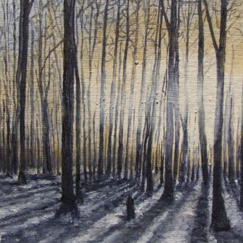 Peinture intitulée "Solitude d'hiver" par Pierre Laroche, Œuvre d'art originale, Huile