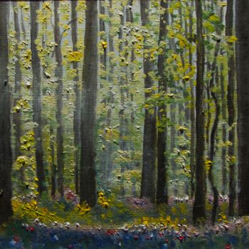 Peinture intitulée "Forêt d'été" par Pierre Laroche, Œuvre d'art originale, Huile Monté sur Carton