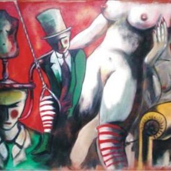 Malarstwo zatytułowany „Kabaret” autorstwa Onelio Larralde, Oryginalna praca