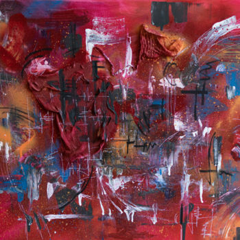 제목이 "Chaos."인 미술작품 Benjamin Larroche로, 원작, 아크릴 나무 들것 프레임에 장착됨