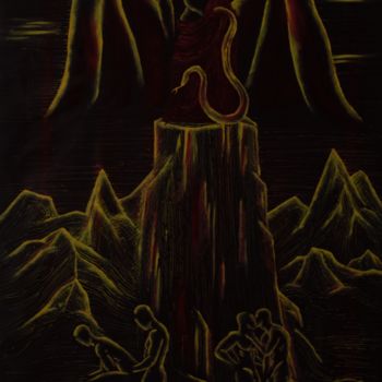 绘画 标题为“L'Enfer” 由Benjamin Larroche, 原创艺术品, 油 安装在木质担架架上