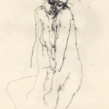 Dessin intitulée "Nude - Leslie" par Guillaume Larroque, Œuvre d'art originale, Fusain