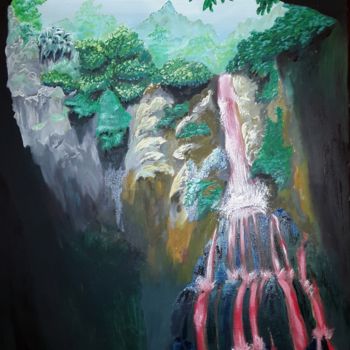 Peinture intitulée "cascade-metaphorique" par Larry Holls, Œuvre d'art originale