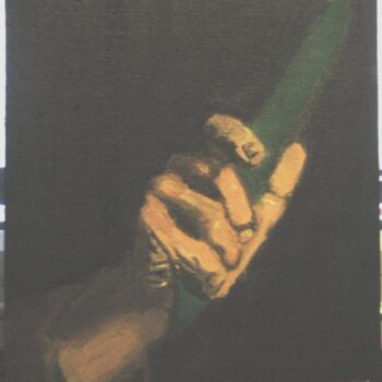 Painting titled "Hand with stone kni…" by Larry Mintz, Original Artwork