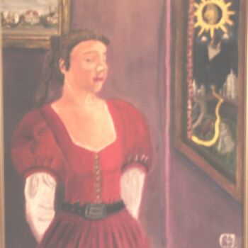 Malerei mit dem Titel "Lady in Wait" von Larry Mintz, Original-Kunstwerk